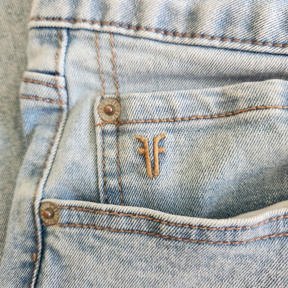 Frye Cropped High-Rise Denim Jeans In Stevie Wash Sz 12 - Picture 2 of 11